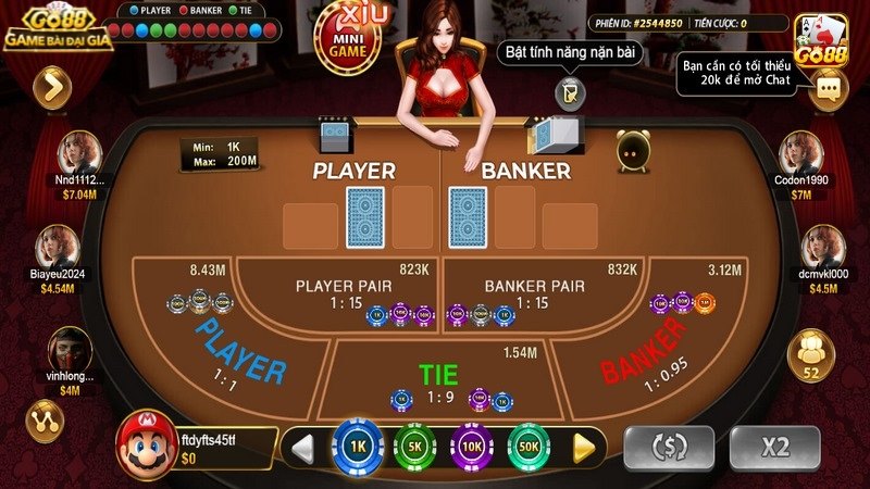 Baccarat là một trong những game được yêu thích nhất tại Go88