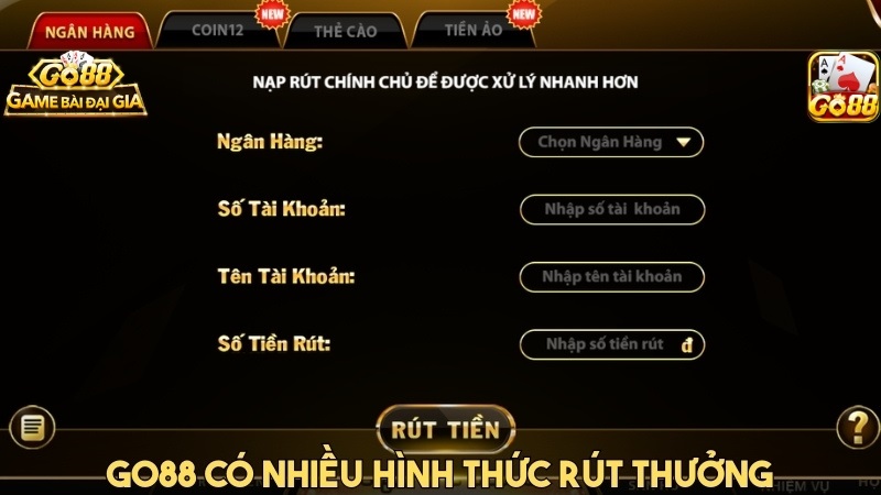 Go88 luôn tiên phong trong việc cập nhật nhiều hình thức rút thưởng